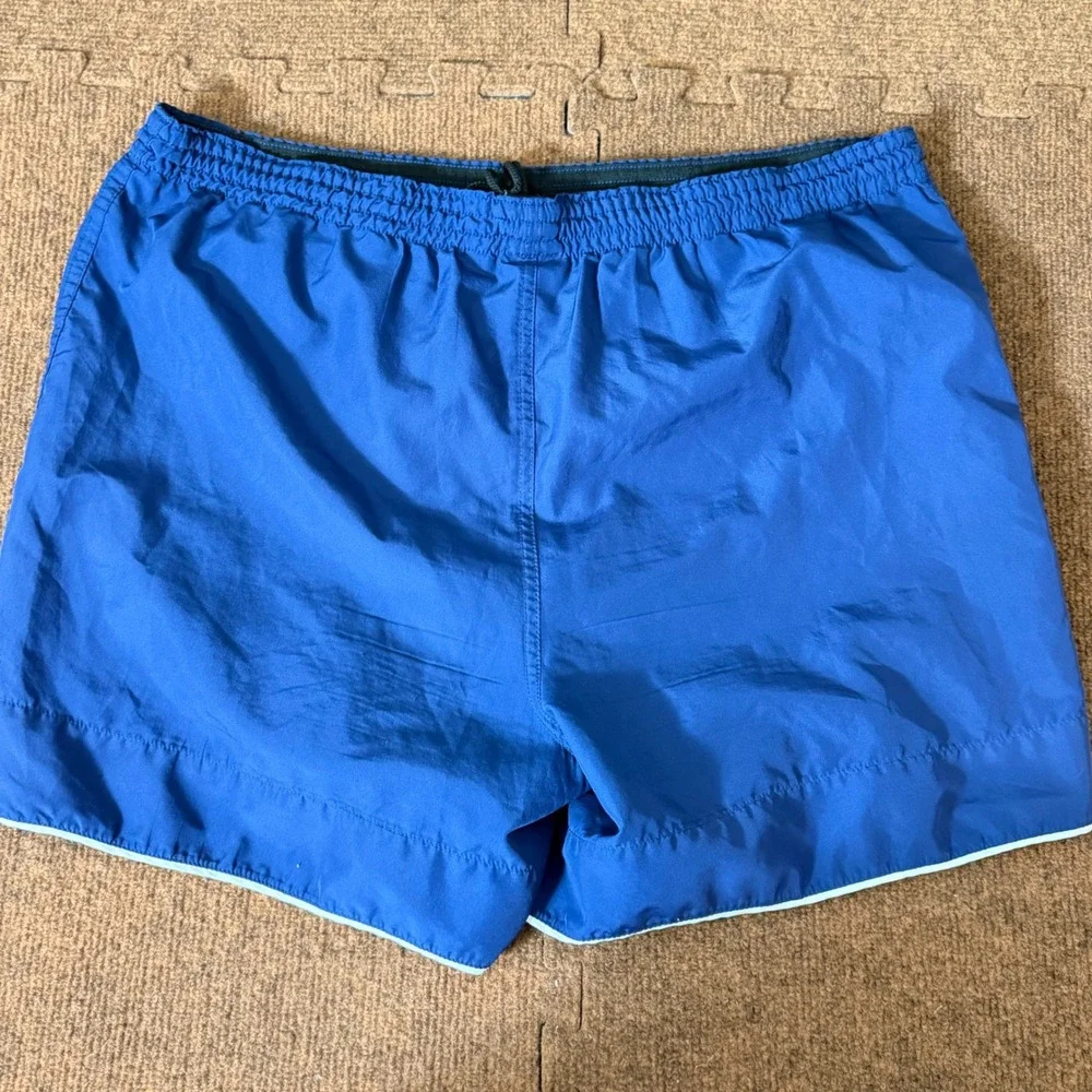 Nike Team Vintage Women Blue Running‎ Shorts White Trim L 12-14 F9HON